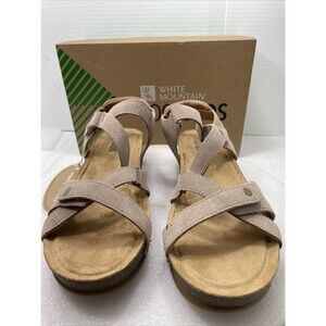 White Mountain Fair Footbed Sandals, Sand, Women Size 10 Item#612